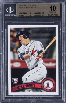2011 Topps Update #US175 Mike Trout Rookie Card -  BGS PRISTINE 10